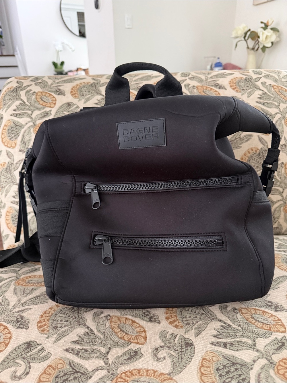 Dagne Dover Black Neoprene Men's Backpack